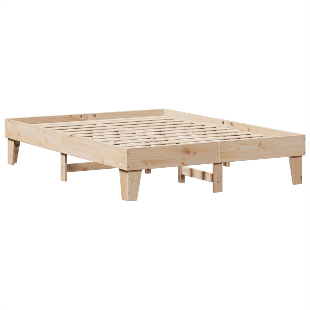 Letto senza Materasso 140x200 cm in Legno Massello di Pino | homemem39