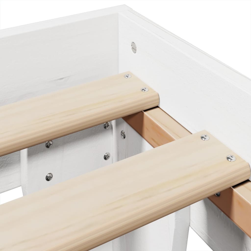Letto senza Materasso Bianco 140x200 cm Legno Massello di Pino | homemem39