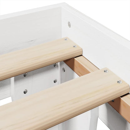 Letto senza Materasso Bianco 140x200 cm Legno Massello di Pino | homemem39