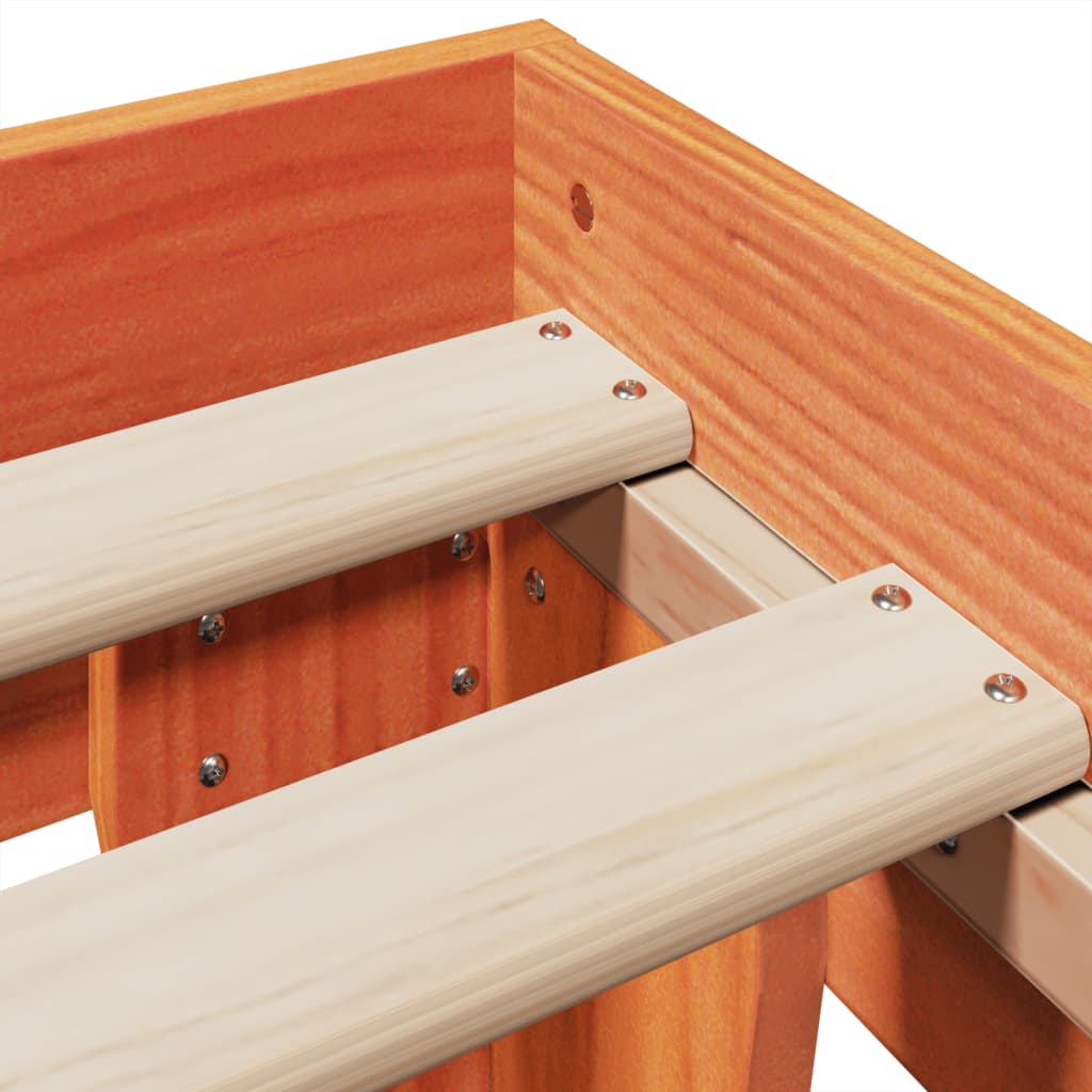 Giroletto senza Materasso Marrone Cera 140x200cm Massello Pino - homemem39