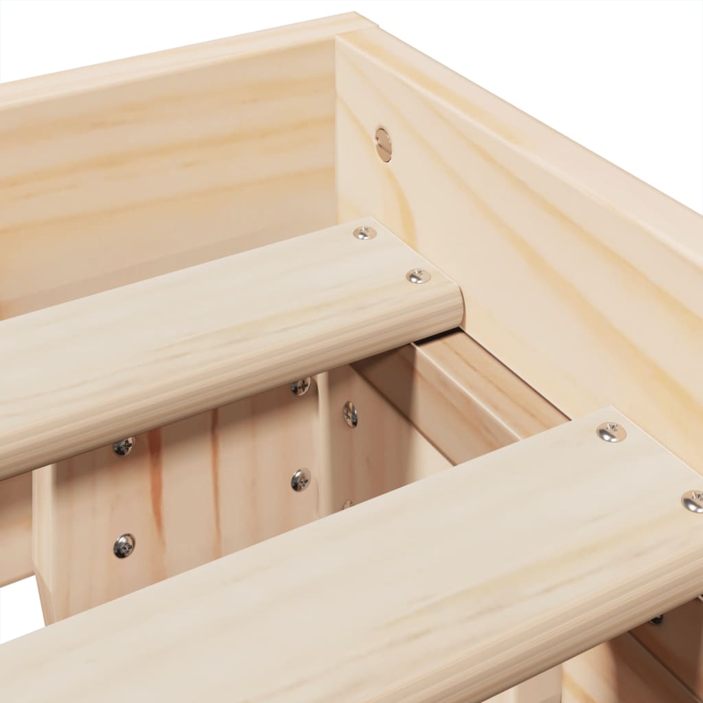 Letto senza Materasso 120x200 cm in Legno Massello di Pino - homemem39