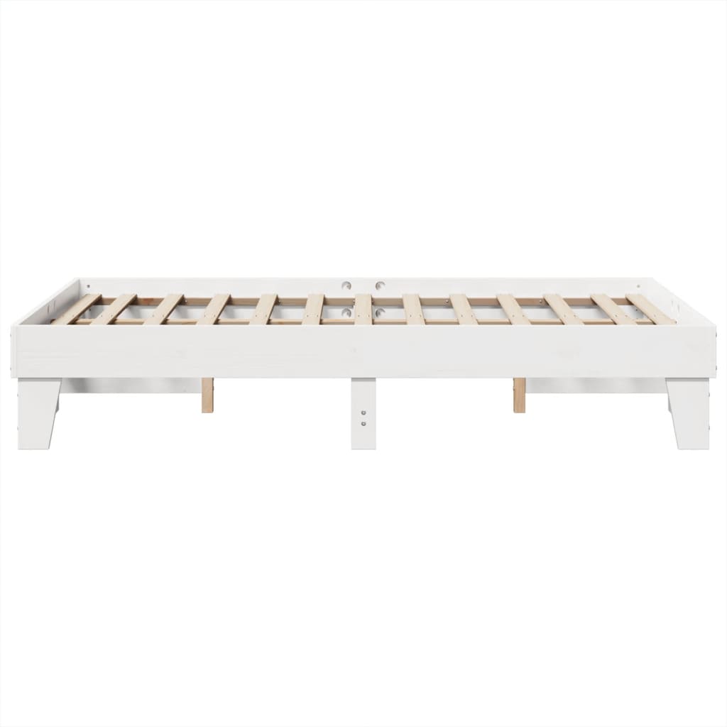 Letto senza Materasso Bianco 120x200 cm Legno Massello di Pino - homemem39