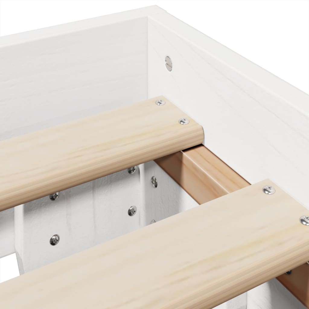 Letto senza Materasso Bianco 120x200 cm Legno Massello di Pino | homemem39
