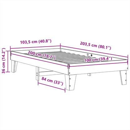Giroletto senza Materasso 100x200 cm in Legno Massello di Pino | homemem39