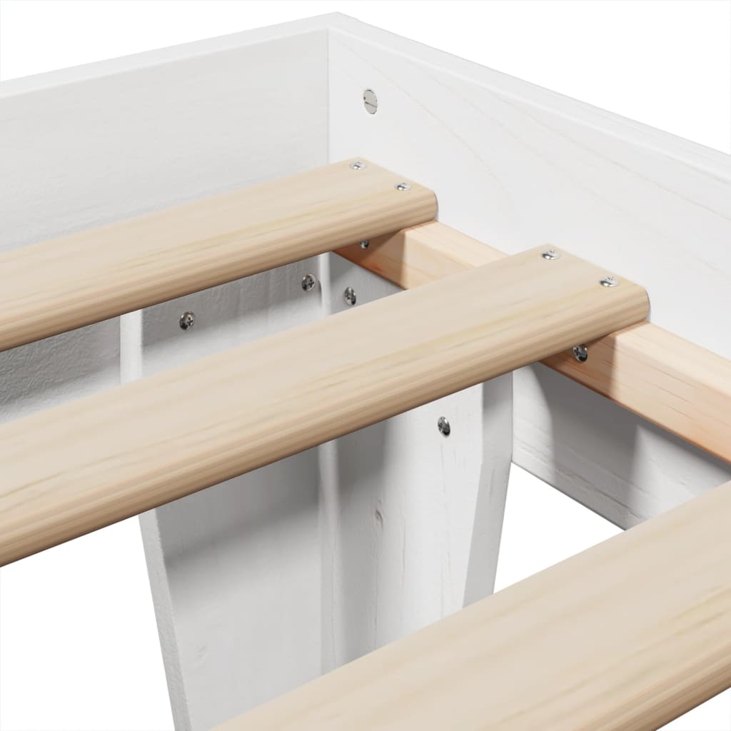 Giroletto senza Materasso Bianco 100x200 cm Legno Massello Pino - homemem39