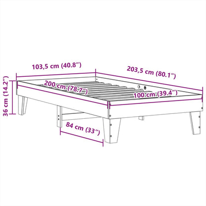 Giroletto senza Materasso Bianco 100x200 cm Legno Massello Pino | homemem39