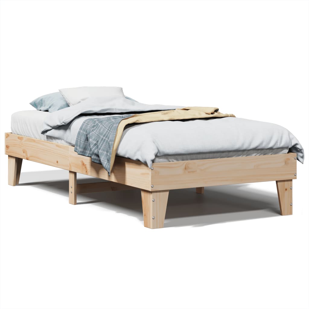 Letto senza Materasso 90x200 cm in Legno Massello di Pino - homemem39