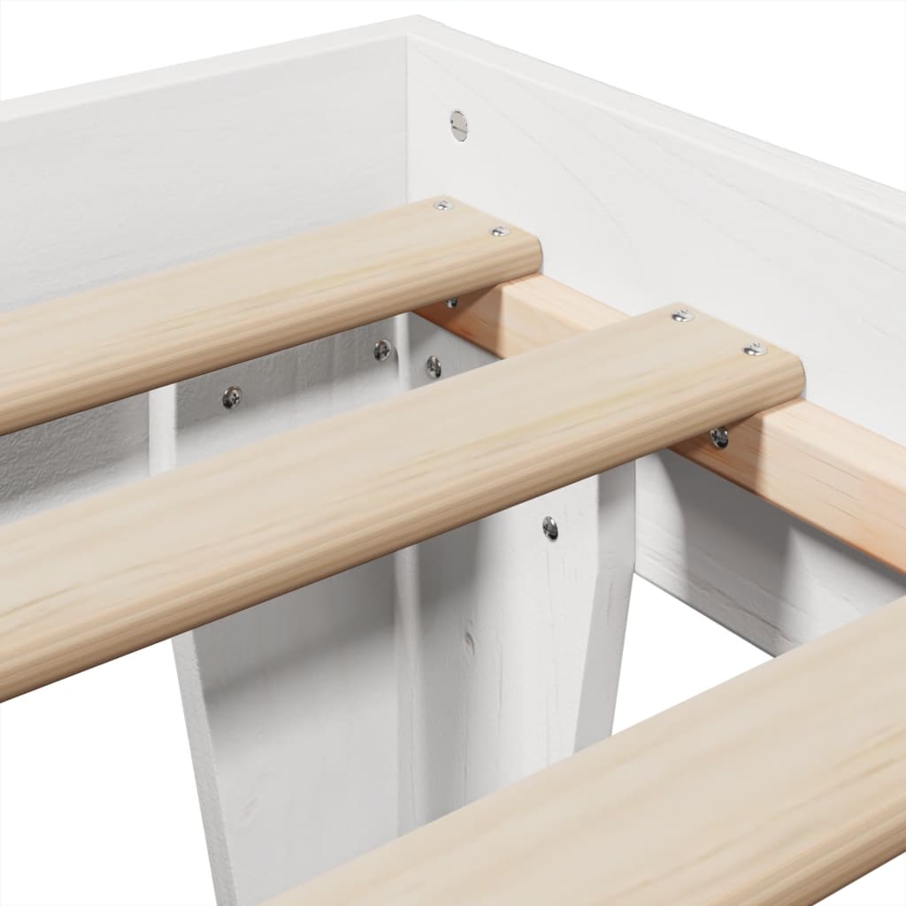 Letto senza Materasso Bianco 90x200 cm Legno Massello di Pino - homemem39