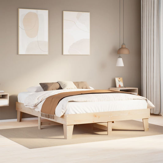 Letto senza Materasso 140x190 cm in Legno Massello di Pino - homemem39