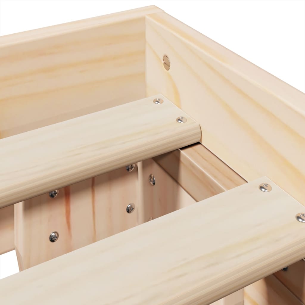 Letto senza Materasso 135x190 cm in Legno Massello di Pino - homemem39