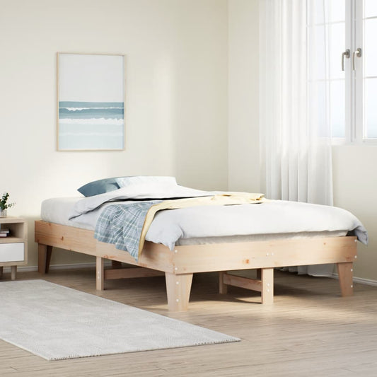 Letto senza Materasso 135x190 cm in Legno Massello di Pino - homemem39