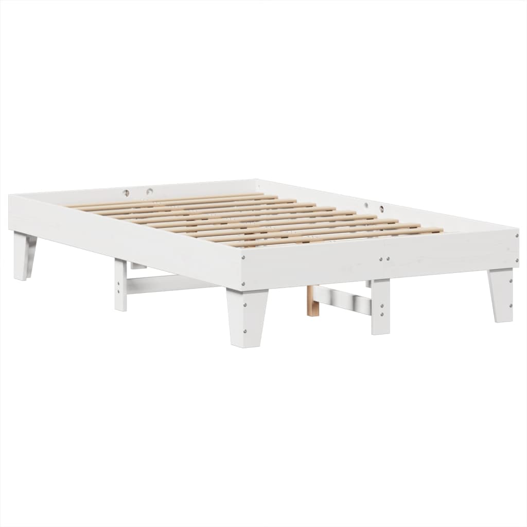 Letto senza Materasso Bianco 135x190 cm Legno Massello di Pino | homemem39