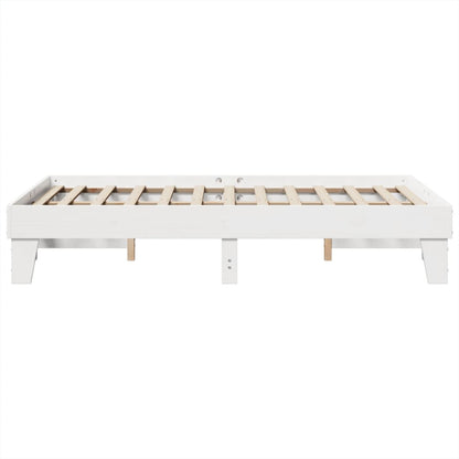 Letto senza Materasso Bianco 135x190 cm Legno Massello di Pino | homemem39