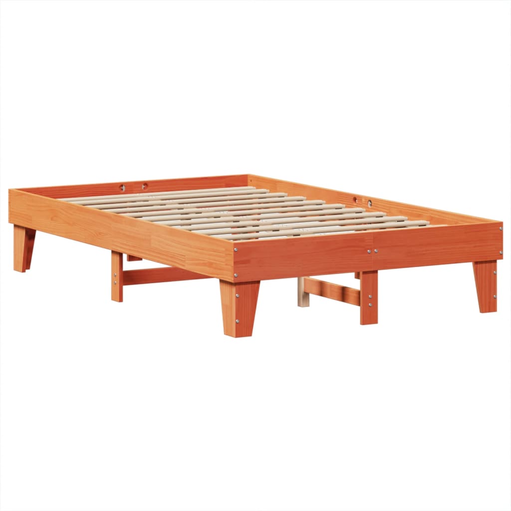 Letto senza Materasso Marrone Cera 135x190 cm in Legno di Pino | homemem39