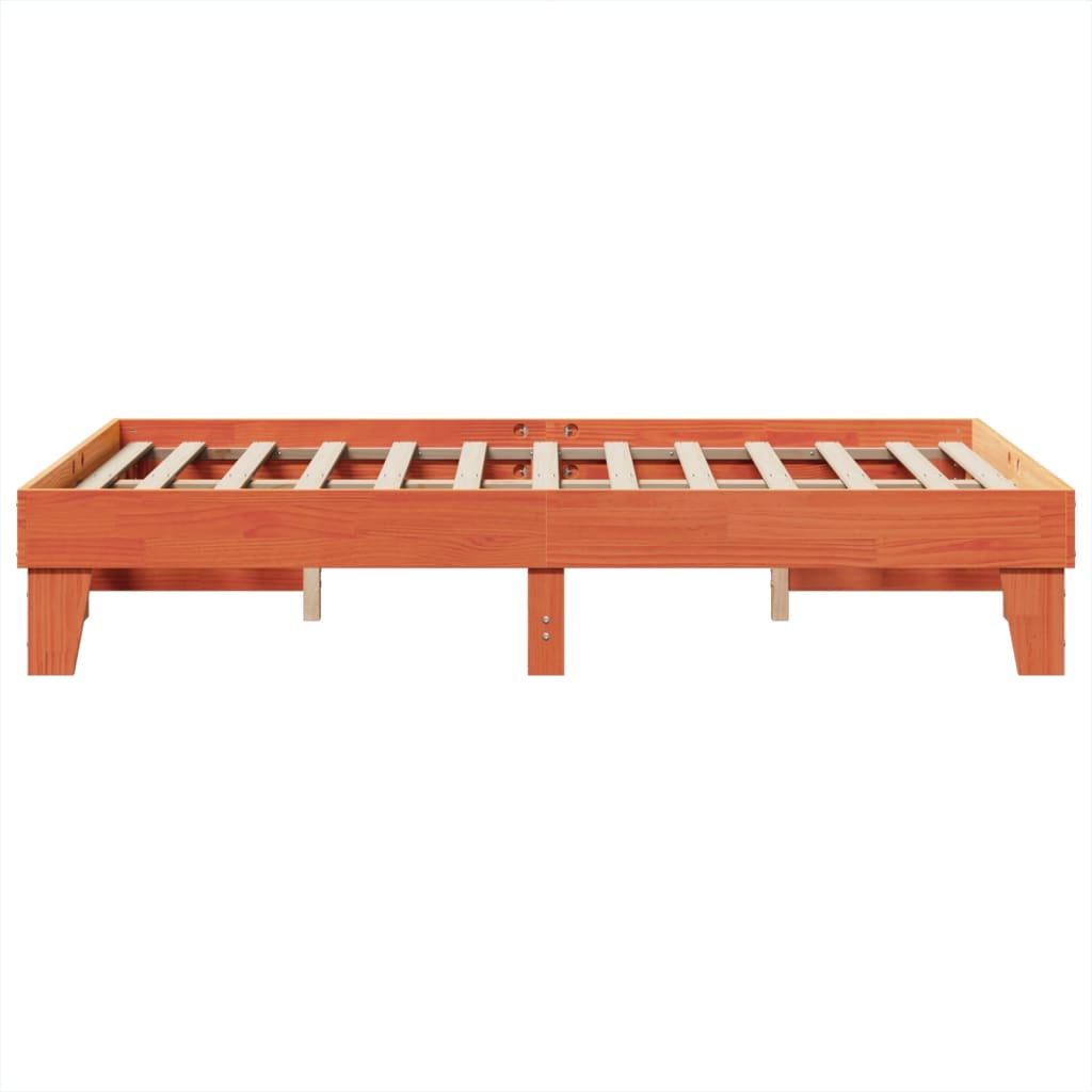 Letto senza Materasso Marrone Cera 135x190 cm in Legno di Pino | homemem39