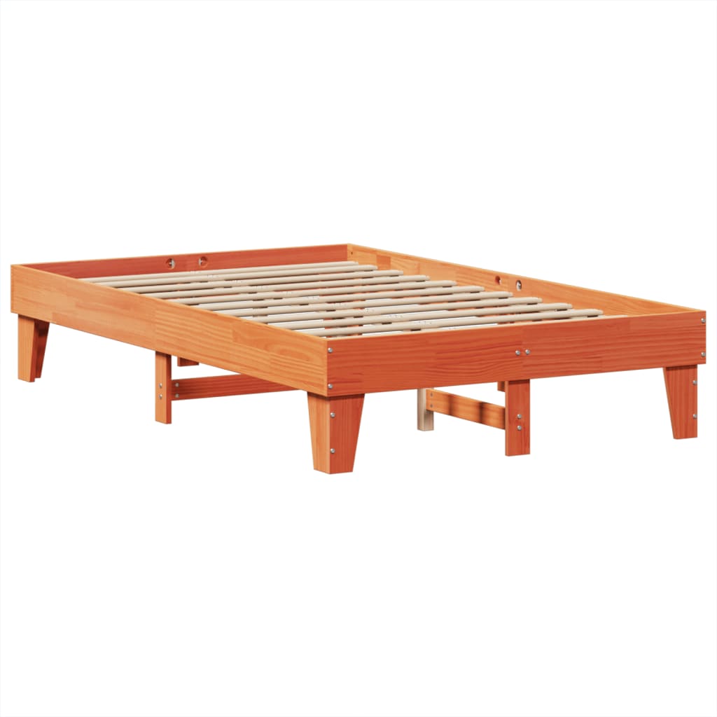 Letto senza Materasso Marrone Cera 135x190 cm in Legno di Pino | homemem39
