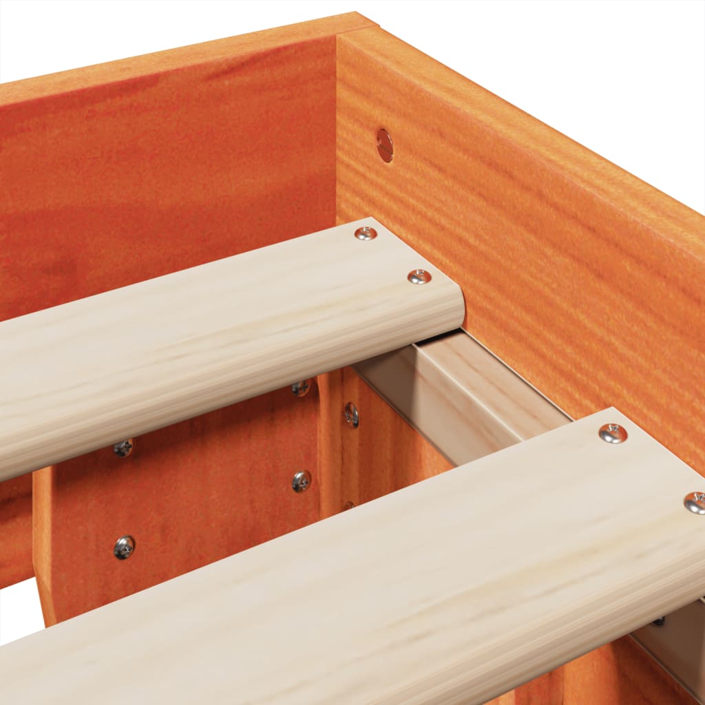 Letto senza Materasso Marrone Cera 135x190 cm in Legno di Pino | homemem39