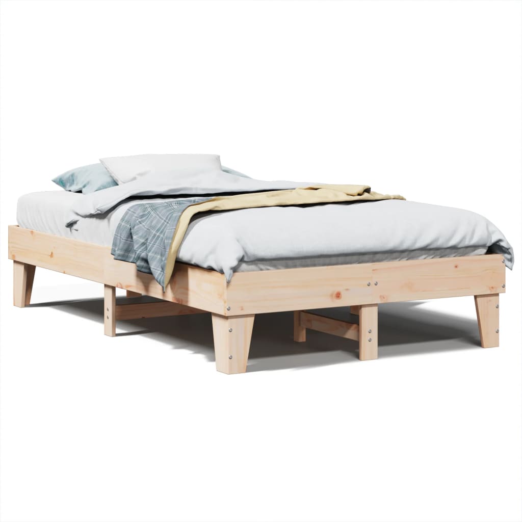 Letto senza Materasso 120x190 cm in Legno Massello di Pino - homemem39