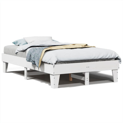 Letto senza Materasso Bianco 120x190 cm Legno Massello di Pino - homemem39