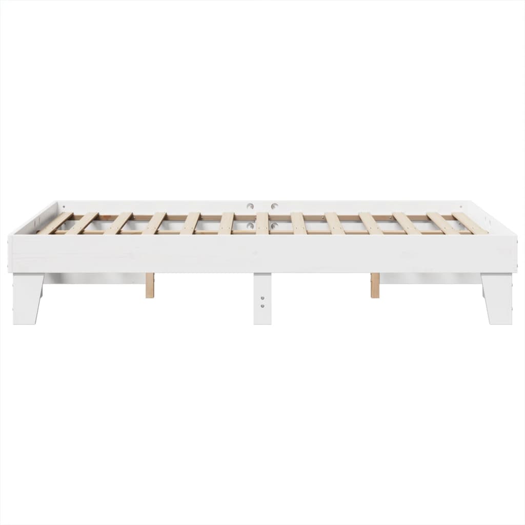 Letto senza Materasso Bianco 120x190 cm Legno Massello di Pino - homemem39