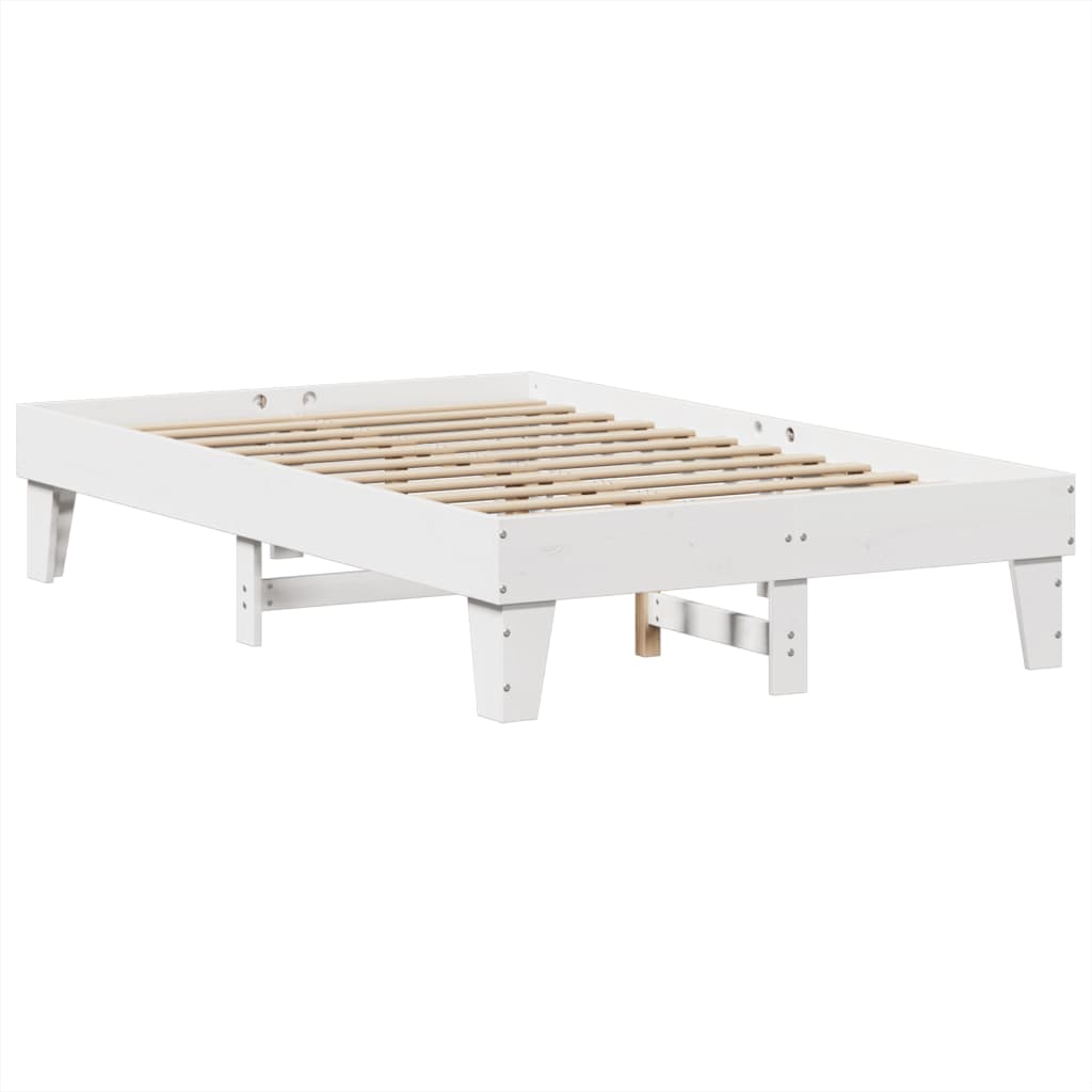 Letto senza Materasso Bianco 120x190 cm Legno Massello di Pino - homemem39