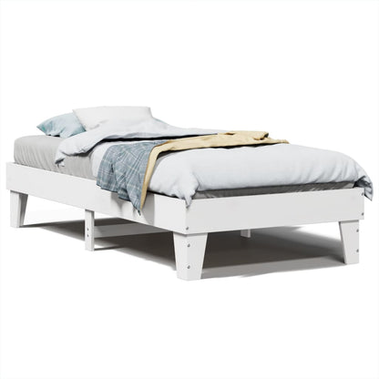 Letto senza Materasso Bianco 90x190 cm in Legno Massello Pino - homemem39
