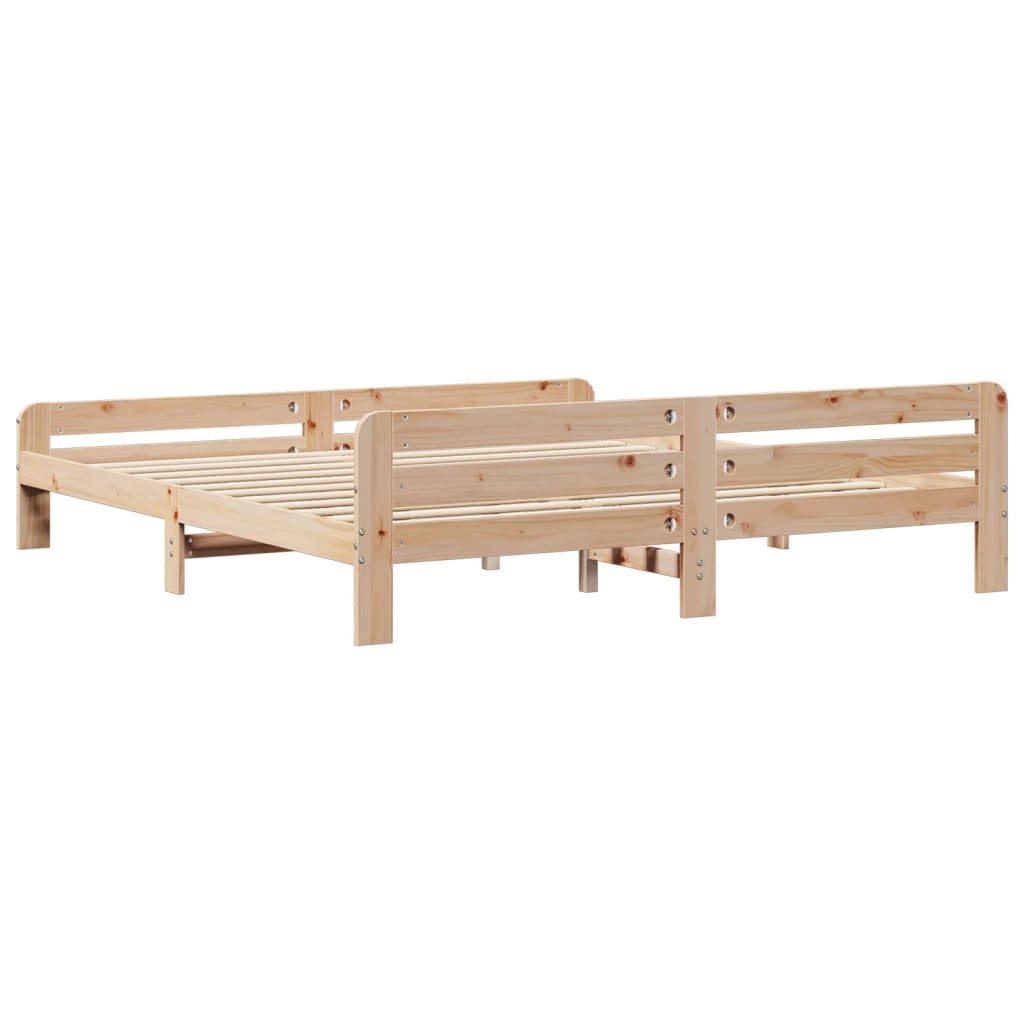 Letto senza Materasso 200x200 cm in Legno Massello di Pino | homemem39