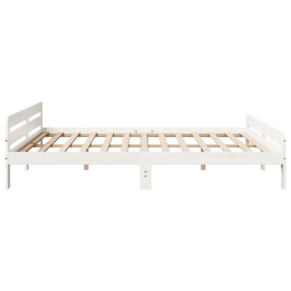 Giroletto senza Materasso Bianco 200x200 cm Legno Massello Pino | homemem39