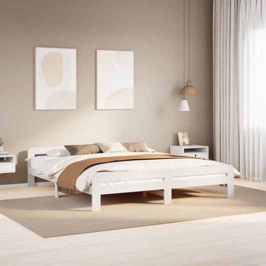 Giroletto senza Materasso Bianco 200x200 cm Legno Massello Pino | homemem39