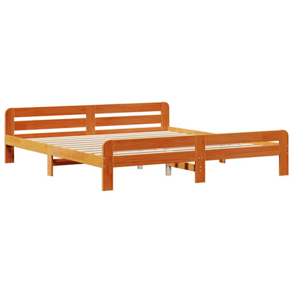 Letto senza Materasso Marrone Cera 200x200 cm in Legno di Pino | homemem39