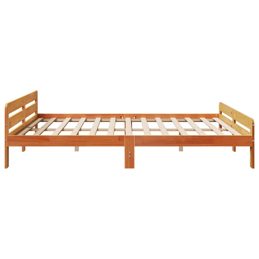 Letto senza Materasso Marrone Cera 200x200 cm in Legno di Pino | homemem39