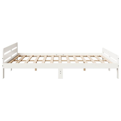 Letto senza Materasso Bianco 180x200 cm Legno Massello di Pino | homemem39