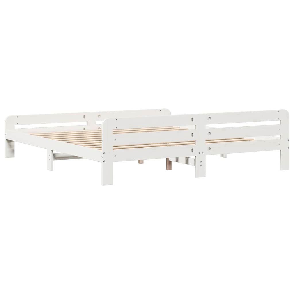 Letto senza Materasso Bianco 180x200 cm Legno Massello di Pino | homemem39