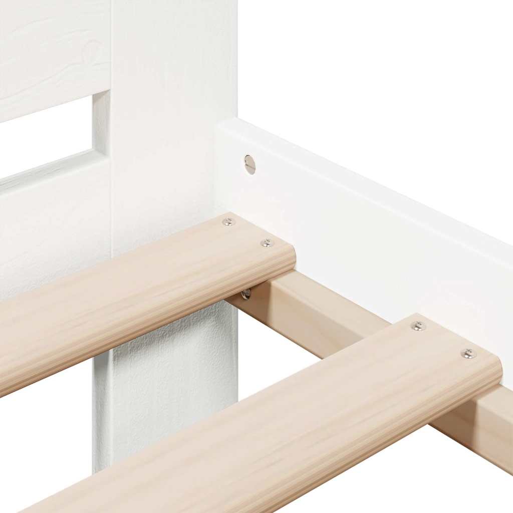 Letto senza Materasso Bianco 180x200 cm Legno Massello di Pino | homemem39