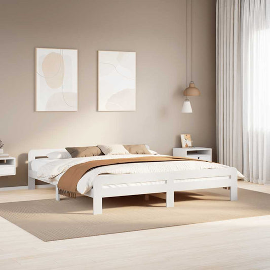 Letto senza Materasso Bianco 180x200 cm Legno Massello di Pino | homemem39