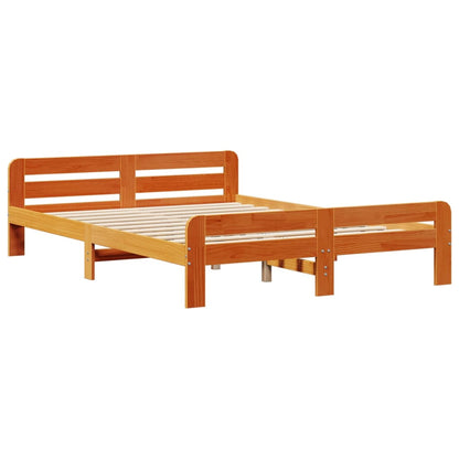Letto senza Materasso Marrone Cera 160x200 cm in Legno di Pino | homemem39