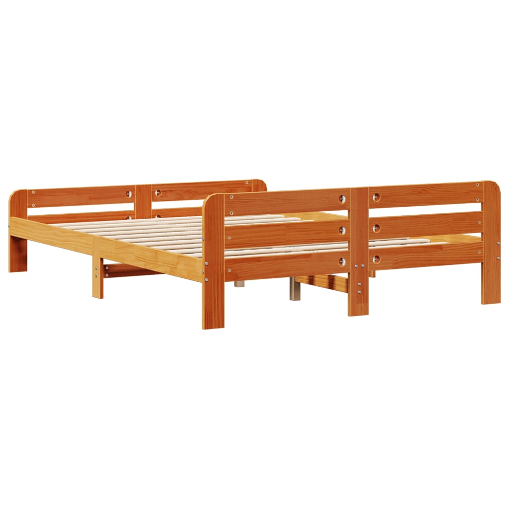 Letto senza Materasso Marrone Cera 160x200 cm in Legno di Pino | homemem39