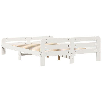 Letto senza Materasso Bianco 150x200 cm Legno Massello di Pino - homemem39