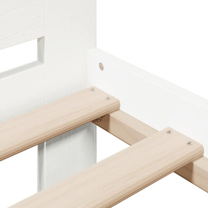 Letto senza Materasso Bianco 150x200 cm Legno Massello di Pino | homemem39