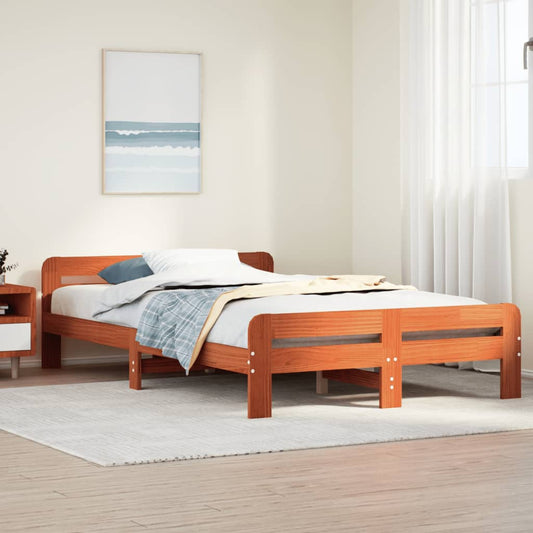 Letto senza Materasso Marrone Cera 120x200 cm in Legno di Pino - homemem39