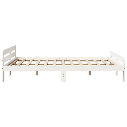 Letto senza Materasso Bianco 140x190 cm Legno Massello di Pino | homemem39
