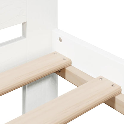Letto senza Materasso Bianco 140x190 cm Legno Massello di Pino | homemem39