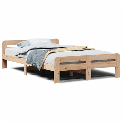 Letto senza Materasso 135x190 cm in Legno Massello di Pino - homemem39