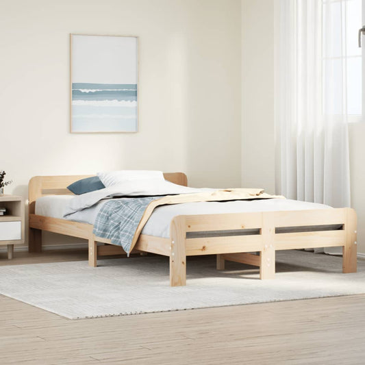 Letto senza Materasso 135x190 cm in Legno Massello di Pino - homemem39
