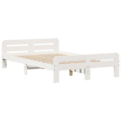Letto senza Materasso Bianco 135x190 cm Legno Massello di Pino | homemem39
