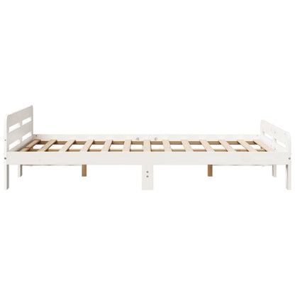 Letto senza Materasso Bianco 135x190 cm Legno Massello di Pino | homemem39