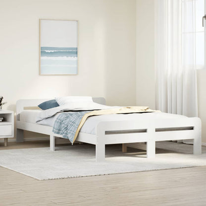 Letto senza Materasso Bianco 135x190 cm Legno Massello di Pino - homemem39