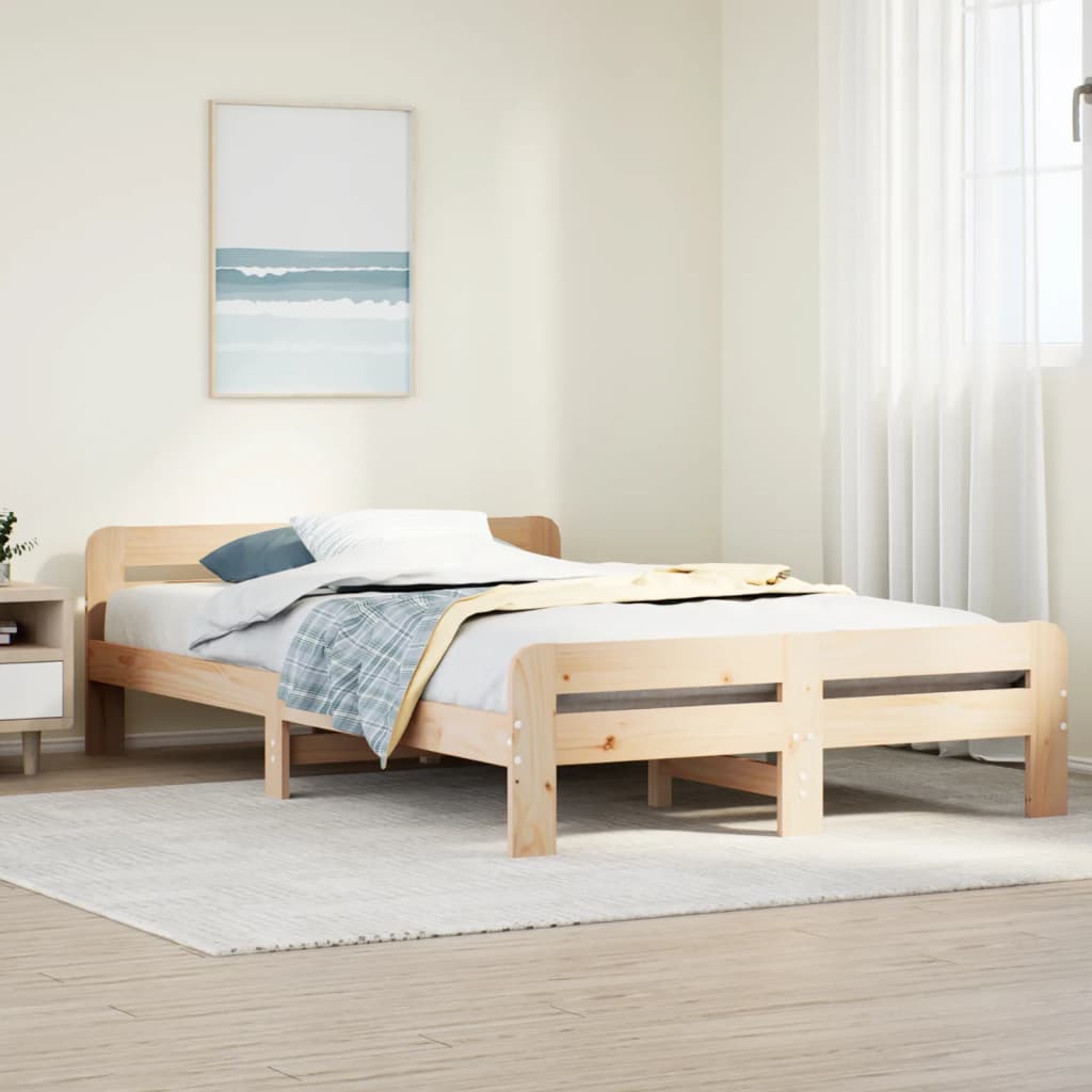 Letto senza Materasso 120x190 cm in Legno Massello di Pino - homemem39