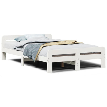 Letto senza Materasso Bianco 120x190 cm Legno Massello di Pino - homemem39