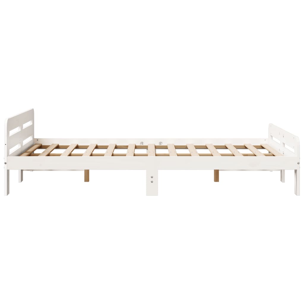 Letto senza Materasso Bianco 120x190 cm Legno Massello di Pino - homemem39